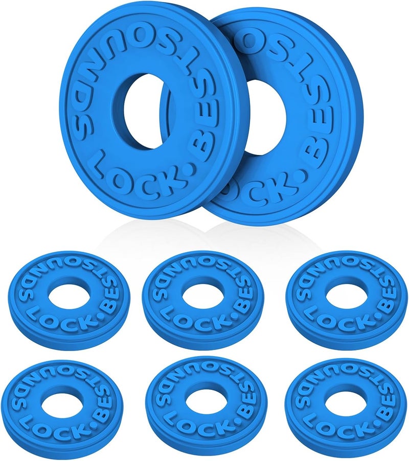 BestSounds Guitar Strap Blocks, 6PCS Premium Silicone Safety Locks (Blue) - Image 1